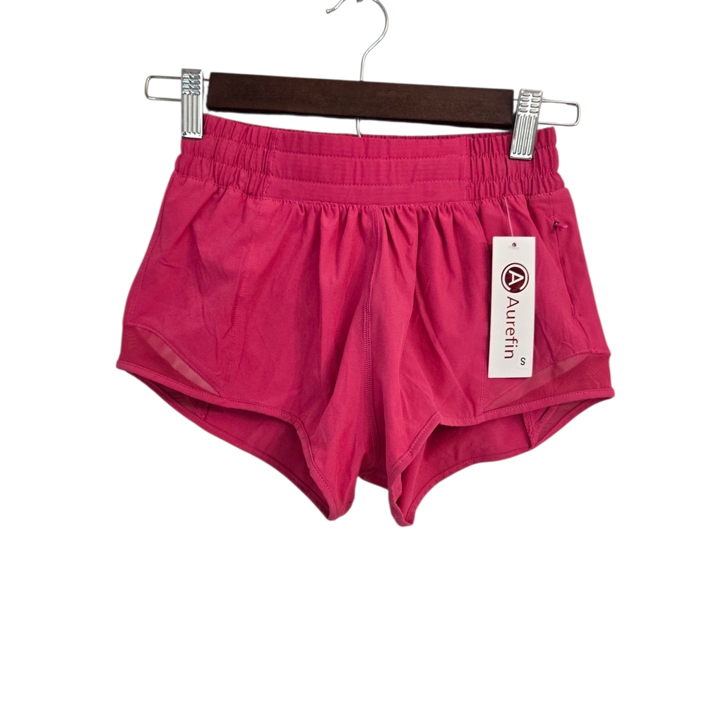 NWT Aurefin Quick Dry Girls Shorts Pink Size S
